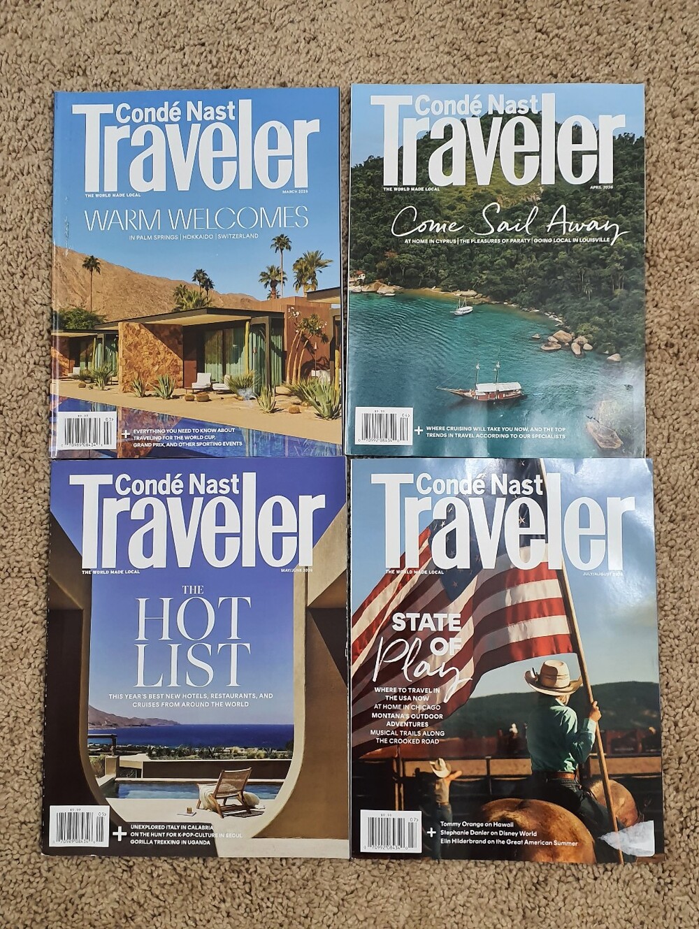 Conde Nast Traveler Magazine Lot Of 4 Mar to Aug 2026 Issues For Collectors
